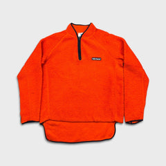 Vintage 80s Helly Hansen Fleece Mens Medium Orange 1/4 Zip Fiberpile Jacket