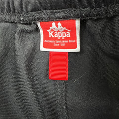 Kappa Track Pants Mens Medium Black Tear Away Side Tape Athletic Gym Jogger