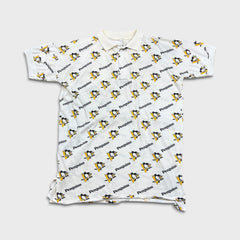 Vintage 90s Pittsburgh Penguins Polo Shirt Mens 2XL White AOP Hockey