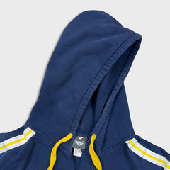 Vintage 90s Pony Hoodie Men XL Blue Embroidered Logo Thrashed Hooded Sweater