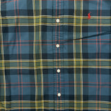 Polo Ralph Lauren Shirt Mens Medium Blue Pony Plaid Striped Preppy Button Up Long Sleeve