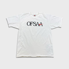 Vintage Nike OFSAA T Shirt Mens XL White Swoosh Ontario Federation 90s Tee