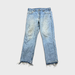 Carhartt B18 STW Jeans Mens 37x30 Traditional Fit Taper Faded Distress Workwear Pants