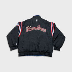 Vintage Pro Player New York Yankees Jacket Mens Large Black Reversible 90s MLB Baseball