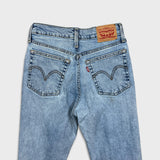 Levi's Wedgie Straight Jeans Womens 26x28 Blue Distressed Light Wash Denim Pants