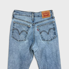 Levi's Wedgie Straight Jeans Womens 26x28 Blue Distressed Light Wash Denim Pants