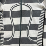 Lululemon Scuba Hoodie Womens Size 2 White Full Zip Striped Hooded Sweater
