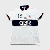 Polo Ralph Lauren Shirt Mens Medium White Great Britain Big Pony Short Sleeve