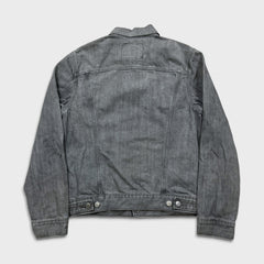 Levi's Denim Jacket Mens Medium Gray Type III Light Wash Western Trucker