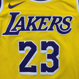 Nike LeBron James #23 Lakers Jersey Mens Medium Yellow NBA Swingman Icon Edition Basketball