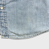 Levi's Denim Shirt Mens Large Blue Light Wash Casual Western Jean Pearl Snap