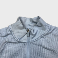 Lululemon Engineered Warmth Sweatshirt Womens Size 12 Blue 1/2 Zip Wool Sweater