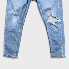Levi's Wedgie Skinny Jeans Womens 32x26 Blue Light Wash Thrashed High Rise Denim Pants