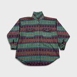 Vintage 90s PK Elliot Sport Fleece Mens Large Aztec USA Button Up Jacket