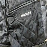 Vintage 90s Moores Bostonian Leather Jacket Mens Large Black Heavy Car Coat