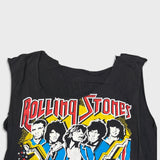 Vintage 1981 The Rolling Stones Tour Sleeveless T Shirt Mens XL Black Distressed Thrashed