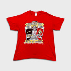 Vintage 2007 Stanley Cup Final Ducks vs Senators T Shirt Mens Large Red NHL Hockey Tee