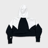 Adidas Originals Hoodie Womens XS Black Cropped Sports Hooded Sweater