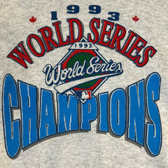 Vintage 1993 Toronto Blue Jays Hoodie Mens Medium Gray USA World Series Champions MLB Baseball