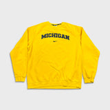 Nike Sportswear Michigan University Sweatshirt Mens XL Yellow Pullover