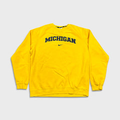 Nike Sportswear Michigan University Sweatshirt Mens XL Yellow Pullover