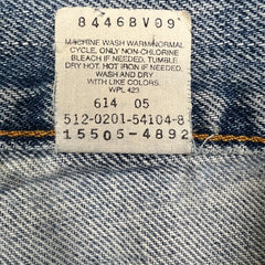 Vintage 90s Levis 505 Jeans Womens 30x29 USA Straight Leg Low Rise Distressed Denim Pants