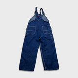 Dickies Overalls Mens 42x28 Blue Bib Medium Wash Hammer Loop Workwear Denim