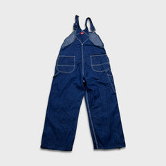 Dickies Overalls Mens 42x28 Blue Bib Medium Wash Hammer Loop Workwear Denim