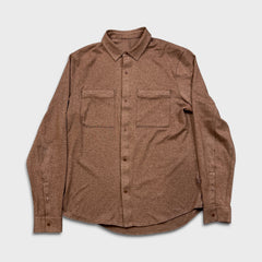 Lululemon Soft Knit Overshirt Mens Large Brown Relaxed Fit Button Up Shirt