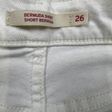 Levi's Bermuda Shorts Womens Size 28 White Classic Stretch Floral Denim Jorts