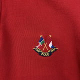 Vintage 1987 Polo Ralph Lauren Shirt Mens Medium Red Crossed Flags Crest Short Sleeve