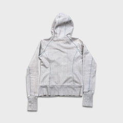 Lululemon Scuba Stretch Hoodie Womens Size 6 Gray Full Zip Dotted Hooded Sweater