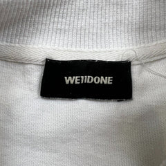 WE11DONE Shirt Mens Small White Spell Out Graphic Long Sleeve Tee