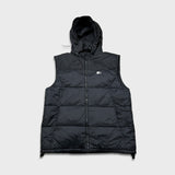 Vintage 90s Starter Vest Jacket Mens Large Black Full Zip Puffer Down