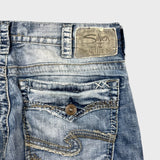 Silver Jeans Co. Zac Mens 34x32 Blue Relaxed Fit Straight Leg Light Wash Denim Pants