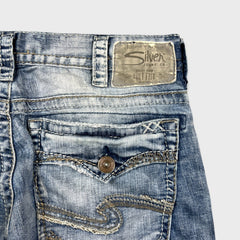 Silver Jeans Co. Zac Mens 34x32 Blue Relaxed Fit Straight Leg Light Wash Denim Pants