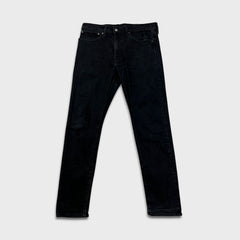 Levi's 512 Jeans Men 34x30 Black Slim Taper Leg Dark Wash Mid Rise Stretch Denim Pants