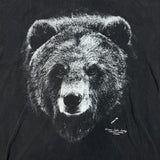 Vintage 90s Grizzly Bear T Shirt Mens Large Black Faded Distressed Animal Tee