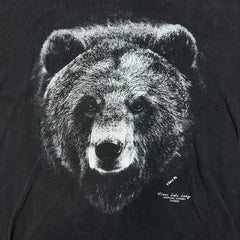 Vintage 90s Grizzly Bear T Shirt Mens Large Black Faded Distressed Animal Tee