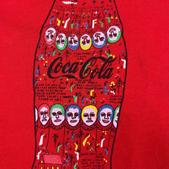 Vintage 1991 Howard Finster Coca Cola T Shirt Mens Medium Red Atlanta Folk Art Tee