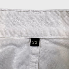 Vintage Polo Ralph Lauren Jeans Mens 36x32 White 625 Wide Flare Leg USA Denim Pants