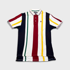 Vintage 90s Chaps Ralph Lauren Golf Polo Shirt Mens Large White Crest Striped
