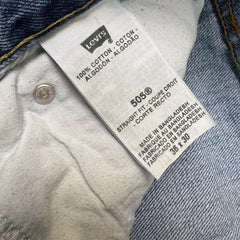 Vintage Y2K Levi's 505 Jeans Mens 36x30 Blue Regular Straight Fit Light Wash Denim Pants