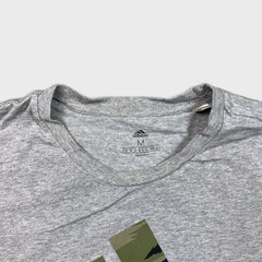 Adidas T Shirt Mens Medium Gray Essentials 3 Stripes Spell Out Short Sleeve Tee