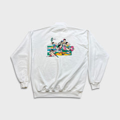 Vintage 90s Humor Design Sweatshirt Mens XL White Gymnastic Sportswear Crewneck