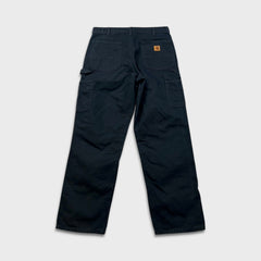 Carhartt B11 Pants Mens 34x32 Black Loose Straight Washed Duck Dungaree Workwear