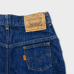 Vintage 70s Miss Levi’s Denim Skirt Womens 26x18 Orange Tab USA High Waist