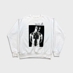 2018 2Pac Sweatshirt Mens Medium White Tupac Shakur Photo Signature Rap Crewneck