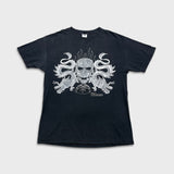 Vintage Y2K Mecca Skull Dragon T Shirt Mens Large Black Faded Grunge Punk Tee