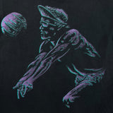 Vintage 90s Volleyball T Shirt Mens Small Black Single Stitch Faded Sports Tee